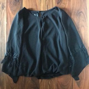Black bell sleeve shirt